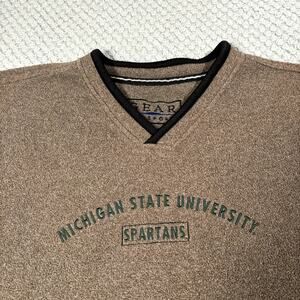 VTG Michigan State Spartans Brown Fleece Sweatshirt Sz XL